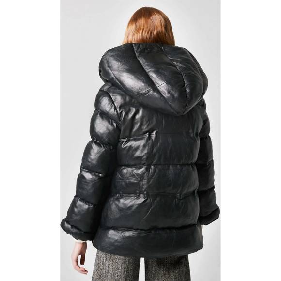 NEW SMYTHE quilted leather swing coat in black - Picture 2 of 4